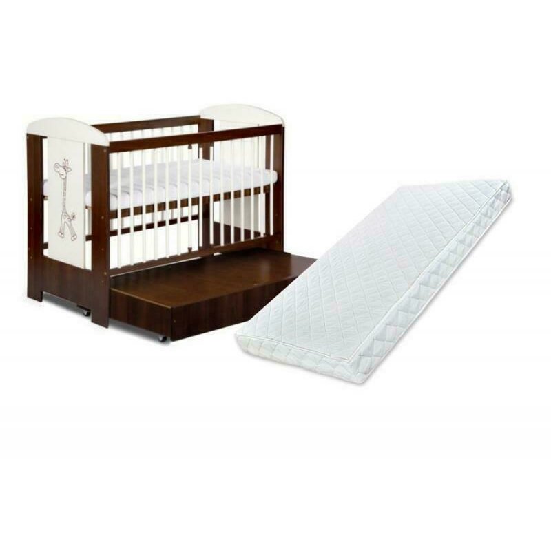 Patut cu sertar KLUPS Little Giraffe Wenge + Saltea 8 Confort II Patut cu sertar KLUPS Little Giraffe Wenge + Saltea 8 Confort II