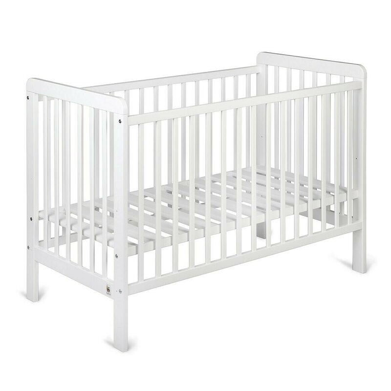 Patut din lemn bebe, 120x60 cm, Vopsit cu vopsea pe baza de apa, Cu suport pentru saltea reglabil, Alb, YappyKids, YappyUno Patut din lemn bebe, 120x60 cm, Vopsit cu vopsea pe baza de apa, Cu suport pentru saltea reglabil, Alb, YappyKids, YappyUno
