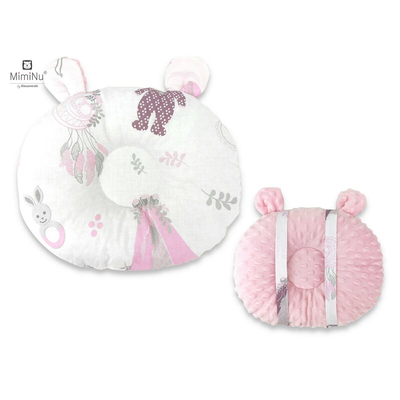 Perna bebelusi, MimiNu, Ursulet, Multifunctionala, Cu doua fete, Tesatura pufoasa minky si bumbac, Materiale certificate Oeko Tex Standard 100, Minky Baby Shower Pink Perna bebelusi, MimiNu, Ursulet, Multifunctionala, Cu doua fete, Tesatura pufoasa minky si bumbac, Materiale certificate Oeko Tex Standard 100, Minky Baby Shower Pink