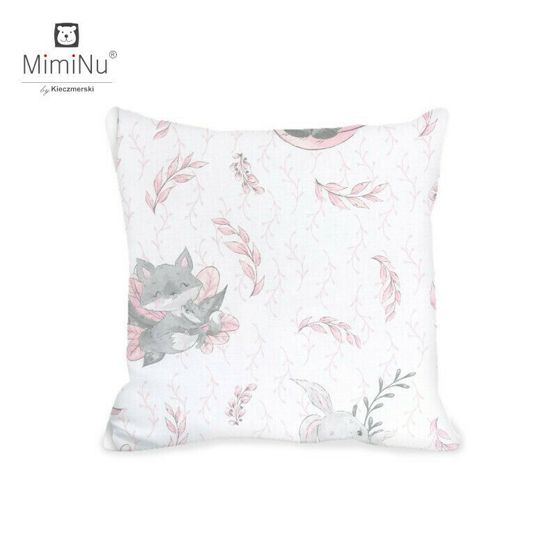 Perna clasica de dormit, MimiNu, Cu husa detasabila cu fermoar, Din bumbac certificat Oeko Tex Standard 100, 40x40 cm, Lulu Rose Perna clasica de dormit, MimiNu, Cu husa detasabila cu fermoar, Din bumbac certificat Oeko Tex Standard 100, 40x40 cm, Lulu Rose