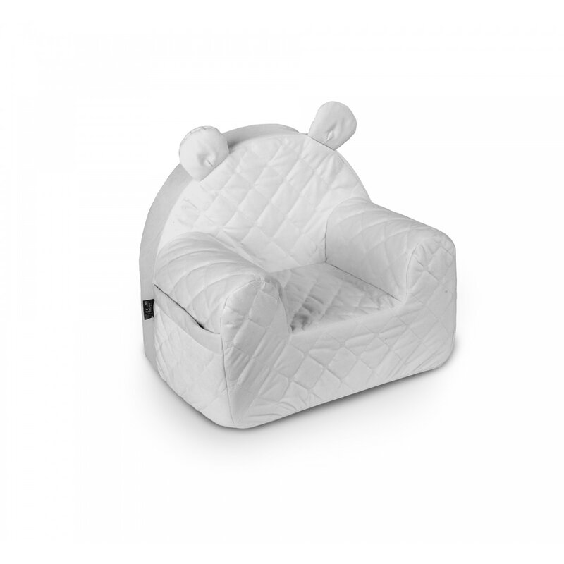 Babysteps - Fotoliu pentru copii cu spatar, catifea Velvet Ursulet Teddy Gri Babysteps - Fotoliu pentru copii cu spatar, catifea Velvet Ursulet Teddy Gri