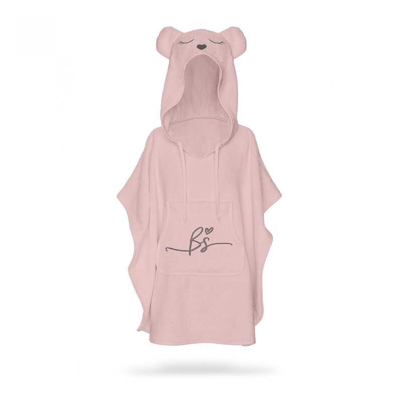 Babysteps - Prosop din fibra de bambus cu gluga si buzunar pentru bebelusi si copii, Poncho Teddy, Sepia Rose, 73x58 cm Babysteps - Prosop din fibra de bambus cu gluga si buzunar pentru bebelusi si copii, Poncho Teddy, Sepia Rose, 73x58 cm