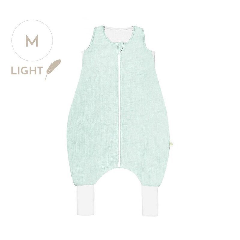 Babysteps - Sac de dormit cu picioare, bumbac muselina 0.5 Tog, Pastel Blue, M, 3 ani+ Babysteps - Sac de dormit cu picioare, bumbac muselina 0.5 Tog, Pastel Blue, M, 3 ani+