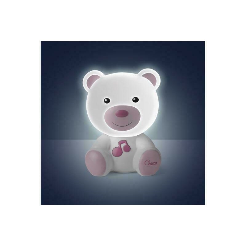Jucarie si Lampa, Chicco, Ursulet, 10 minute de muzica, 0 luni+, Roz Jucarie si Lampa, Chicco, Ursulet, 10 minute de muzica, 0 luni+, Roz