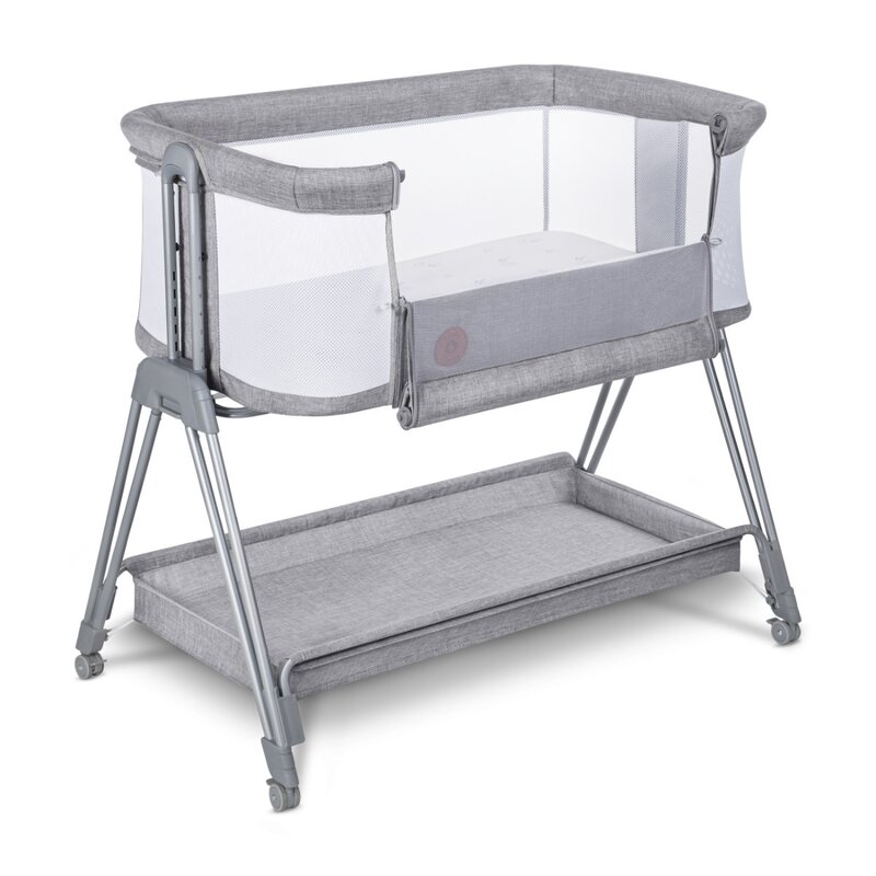 Patut co-sleeper, Lionelo, Luna, 2 in 1, Cu laterala culisanta, Cu setare unghiulara, Cu roti, Reglabil in 6 pozitii pe inaltime, Gri deschis Patut co-sleeper, Lionelo, Luna, 2 in 1, Cu laterala culisanta, Cu setare unghiulara, Cu roti, Reglabil in 6 pozitii pe inaltime, Gri deschis
