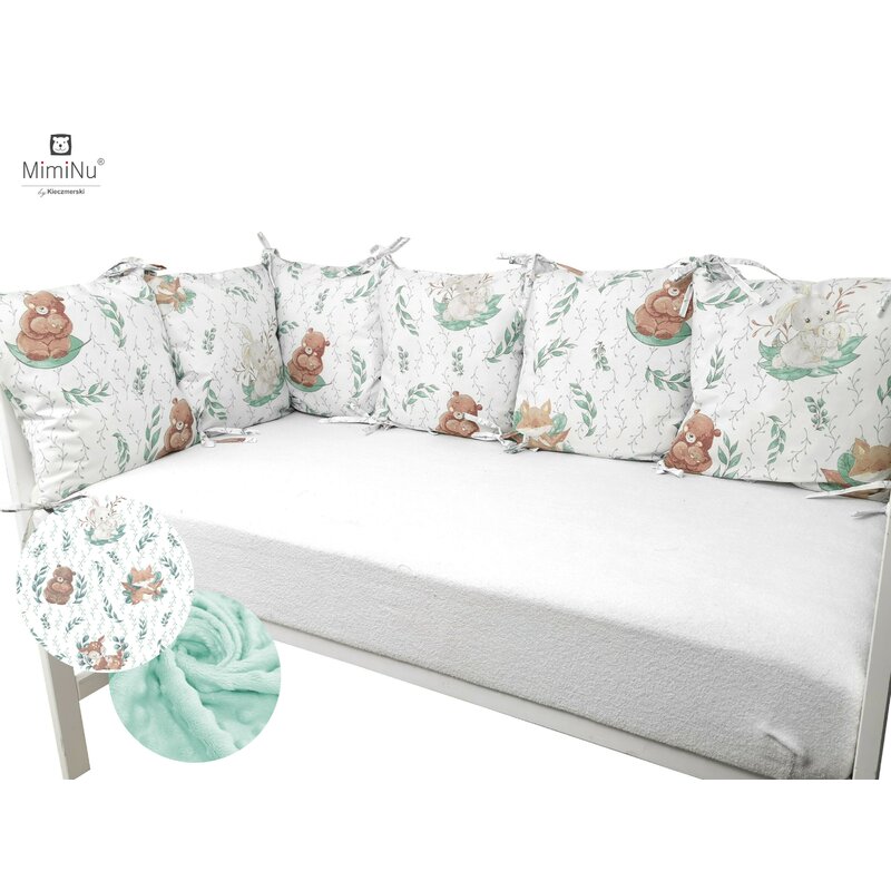 Aparatoare pentru patut, MimiNu, Cu 6 pernute, Cu fermoar, Cu husa lavabila, Pentru patut 120X60 cm, Din bumbac si tesatura pufoasa Minky, Materiale certificate Oeko Tex Standard 100, Minky Lulu Natural Aparatoare pentru patut, MimiNu, Cu 6 pernute, Cu fermoar, Cu husa lavabila, Pentru patut 120X60 cm, Din bumbac si tesatura pufoasa Minky, Materiale certificate Oeko Tex Standard 100, Minky Lulu Natural