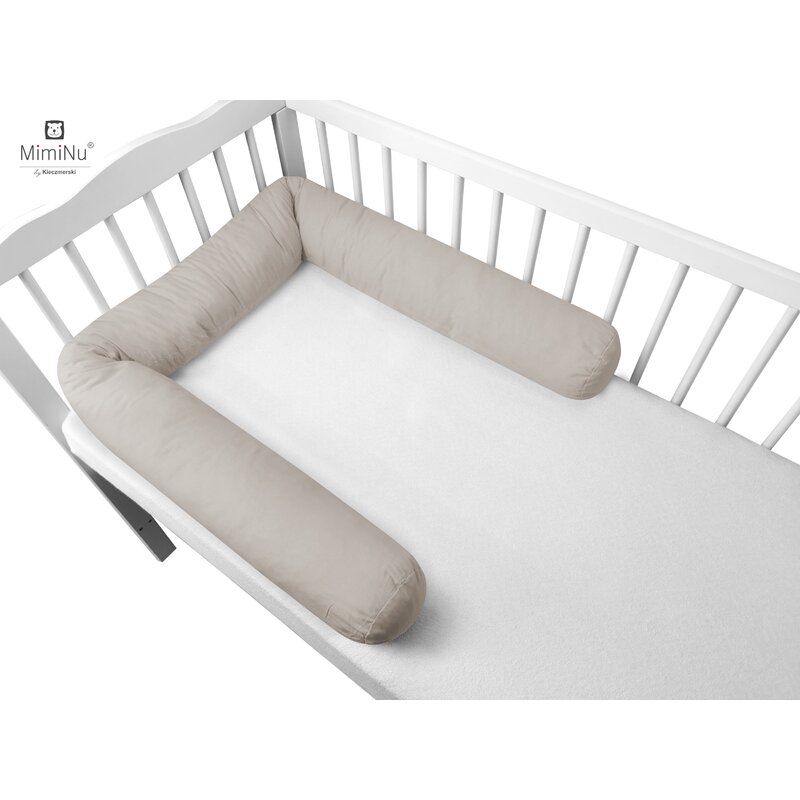 Aparatoare pentru patut, MimiNu, Tip rulou, Pentru patut, Lungime 180 cm, Din bumbac certificat Oeko Tex Standard 100, Colectia Royal, Beige Aparatoare pentru patut, MimiNu, Tip rulou, Pentru patut, Lungime 180 cm, Din bumbac certificat Oeko Tex Standard 100, Colectia Royal, Beige
