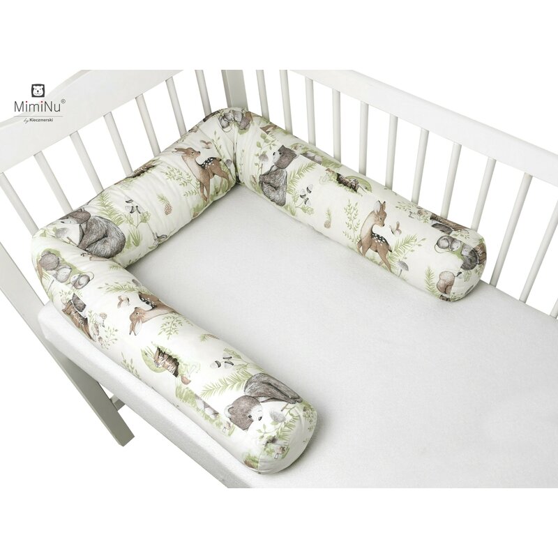 Aparatoare pentru patut, MimiNu, Tip rulou, Pentru patut, Lungime 180 cm, Din bumbac certificat Oeko Tex Standard 100, Design, Calm Forest Natural Aparatoare pentru patut, MimiNu, Tip rulou, Pentru patut, Lungime 180 cm, Din bumbac certificat Oeko Tex Standard 100, Design, Calm Forest Natural
