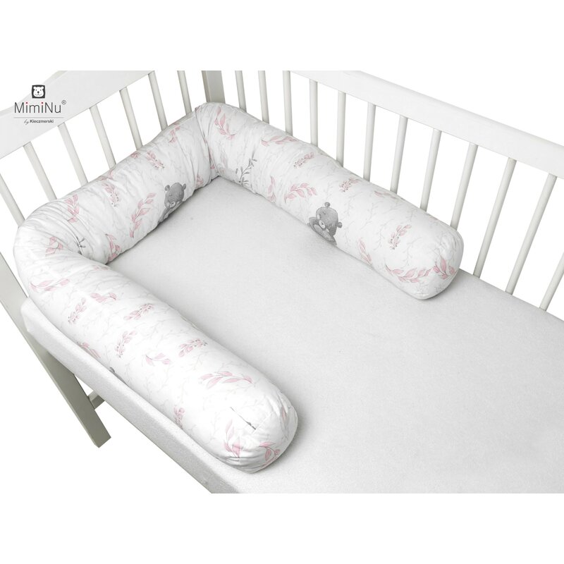 Aparatoare pentru patut, MimiNu, Tip rulou, Pentru patut, Lungime 180 cm, Din bumbac certificat Oeko Tex Standard 100, Lulu Rose Aparatoare pentru patut, MimiNu, Tip rulou, Pentru patut, Lungime 180 cm, Din bumbac certificat Oeko Tex Standard 100, Lulu Rose