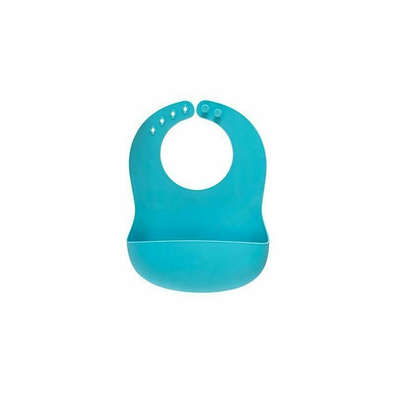 Bavetica din silicon moale cu buzunar colector pentru bebelusi, reglabila, albastra, Reer Eat`n Tidy 25033 Bavetica din silicon moale cu buzunar colector pentru bebelusi, reglabila, albastra, Reer Eat`n Tidy 25033