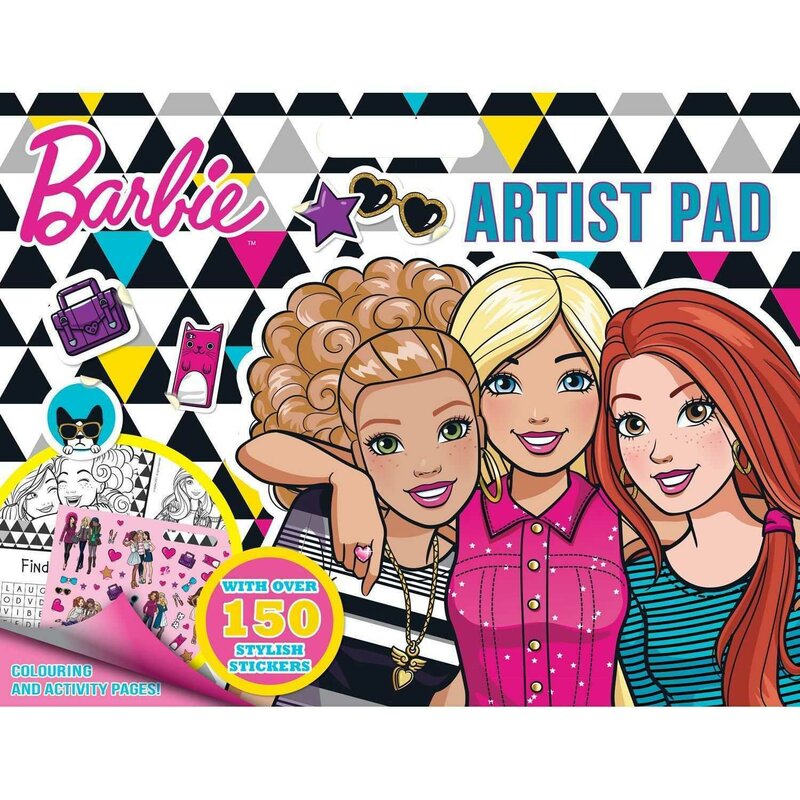 Bloc de colorat Barbie Artist Pad cu 150 stickere Alligator AB3331BAAR Bloc de colorat Barbie Artist Pad cu 150 stickere Alligator AB3331BAAR