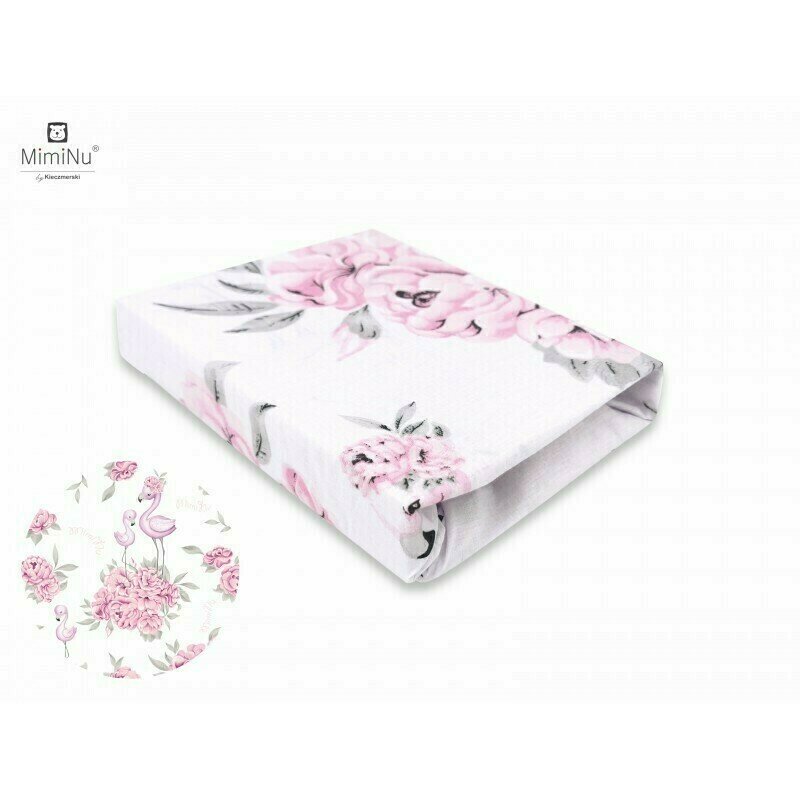 Cearceaf cu elastic, MimiNu, Pentru patut leagan sau patut co-sleeper, Dimensiune 90x40 cm, Din bumbac certificat Oeko Tex Standard 100, Peonie Pink Cearceaf cu elastic, MimiNu, Pentru patut leagan sau patut co-sleeper, Dimensiune 90x40 cm, Din bumbac certificat Oeko Tex Standard 100, Peonie Pink