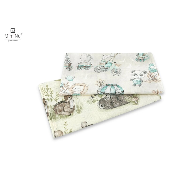 Set 2 scutece tetra, MimiNu, Din bumbac, Refolosibile, Cu multiple intrebuintari, Dimensiune 70x80 cm, Din bumbac certificat Oeko Tex Standard 100, Zoo on bike Nugat si Calm Forest Natural Set 2 scutece tetra, MimiNu, Din bumbac, Refolosibile, Cu multiple intrebuintari, Dimensiune 70x80 cm, Din bumbac certificat Oeko Tex Standard 100, Zoo on bike Nugat si Calm Forest Natural