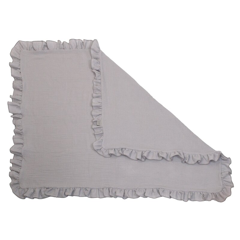 Amy - Paturica pentru copii din bumbac muselina cu doua fete Gri, 110x85cm Amy - Paturica pentru copii din bumbac muselina cu doua fete Gri, 110x85cm