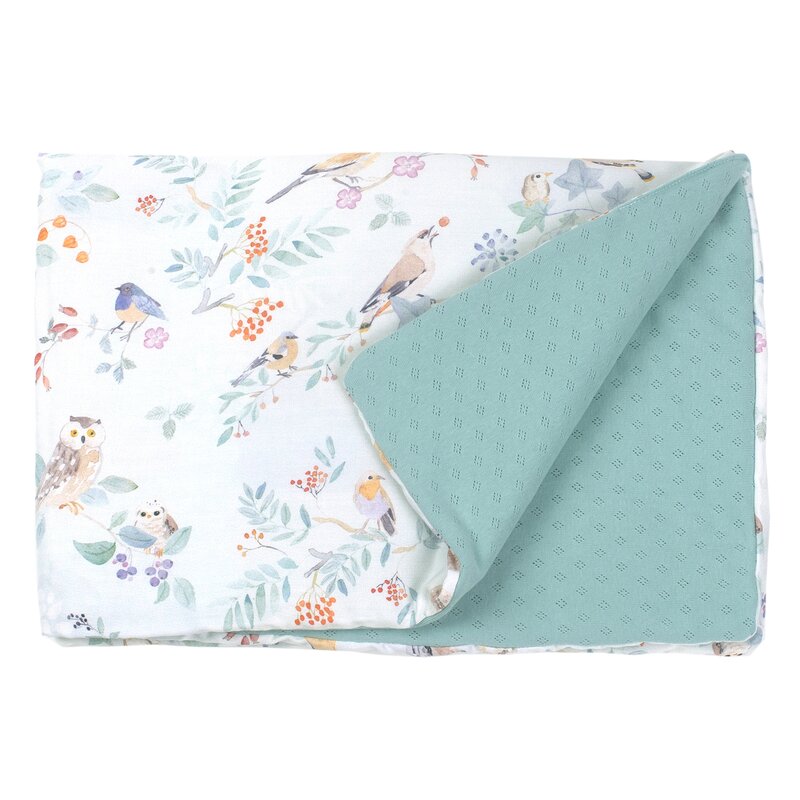 Amy - Paturica pentru copii Nature Bamboo by cu doua fete, 100x70cm + Cadou Rucsacel Pasari Mint Amy - Paturica pentru copii Nature Bamboo by cu doua fete, 100x70cm + Cadou Rucsacel Pasari Mint