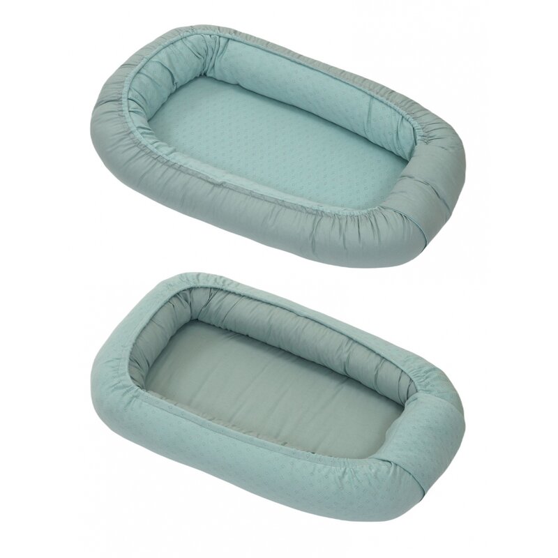 Amy - Suport de dormit Babynest. Reversibil. 70x45 cm. Bumbac Tricot Verde Amy - Suport de dormit Babynest. Reversibil. 70x45 cm. Bumbac Tricot Verde