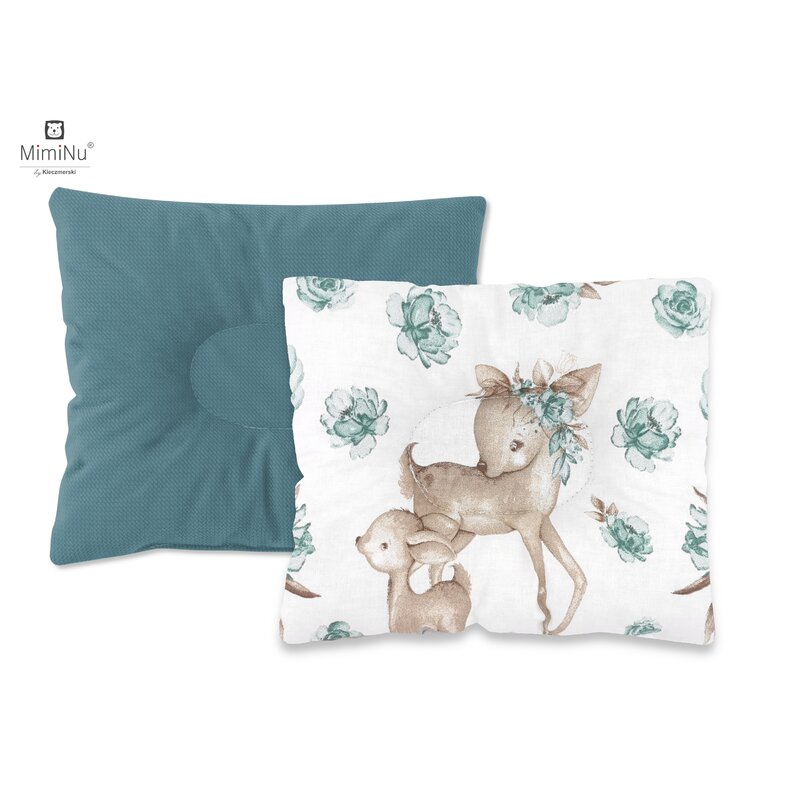 Perna bebelus, MimiNu, Profilata, Cu doua fete, Cu functie anti-soc, Pufoasa, Din catifea si bumbac, 23x26 cm, Materiale certificate Oeko Tex Standard 100, Velvet Sweet Deer Mint Perna bebelus, MimiNu, Profilata, Cu doua fete, Cu functie anti-soc, Pufoasa, Din catifea si bumbac, 23x26 cm, Materiale certificate Oeko Tex Standard 100, Velvet Sweet Deer Mint