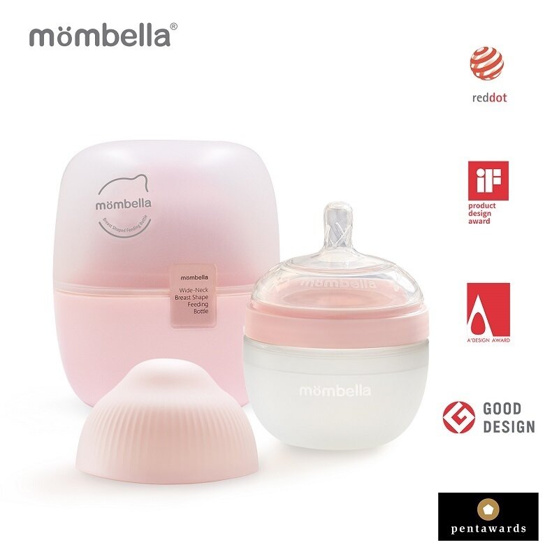 Biberon Anticolici Mombella Breast-Like, 120ml, Tetina S flux lent, 100% Silicon, Old Roze Biberon Anticolici Mombella Breast-Like, 120ml, Tetina S flux lent, 100% Silicon, Old Roze