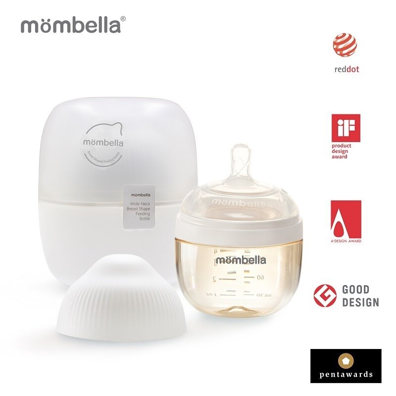 Biberon Anticolici Mombella Breast-Like, 120ml, Tetina S flux lent, PPSU, Ivory Biberon Anticolici Mombella Breast-Like, 120ml, Tetina S flux lent, PPSU, Ivory