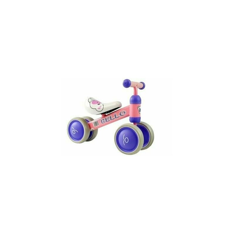 Bicicleta fara pedale, cu roti duble, pentru copii, Pink Bello, LeanToys, 5262 Bicicleta fara pedale, cu roti duble, pentru copii, Pink Bello, LeanToys, 5262