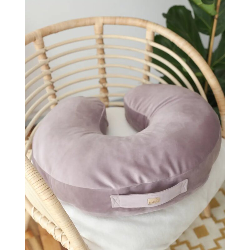 Babyly - Perna pentru gravide si alaptare, catifea velvet si umplutura ferma, antialergica, Big cu maner, Lila, Babyly - Perna pentru gravide si alaptare, catifea velvet si umplutura ferma, antialergica, Big cu maner, Lila,