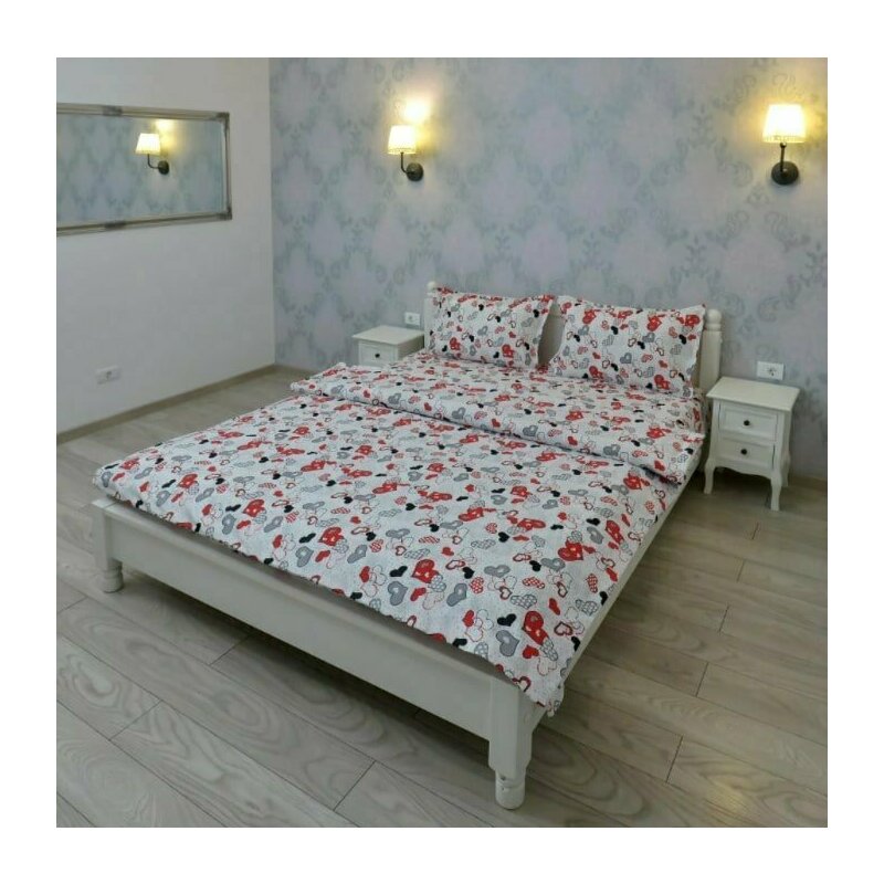 Lenjerie pentru 2 persoane Somnart Ultrasleep, bumbac 100%, model inimioare Lenjerie pentru 2 persoane Somnart Ultrasleep, bumbac 100%, model inimioare