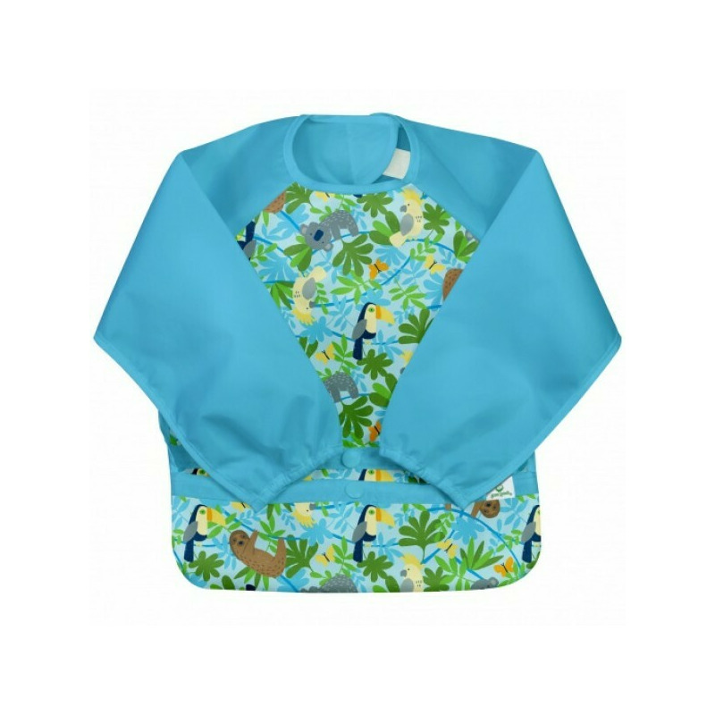Bavetica multifunctionala cu maneci lungi - Green Sprouts - Aqua Sloth Jungle 2T-4T Bavetica multifunctionala cu maneci lungi - Green Sprouts - Aqua Sloth Jungle 2T-4T