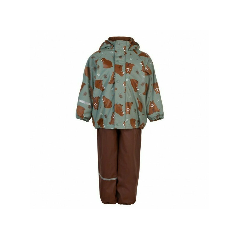 Bear Cub 120 - Set jacheta+pantaloni impermeabil cu fleece, pentru vreme rece, ploaie si vant - CeLaVi Bear Cub 120 - Set jacheta+pantaloni impermeabil cu fleece, pentru vreme rece, ploaie si vant - CeLaVi