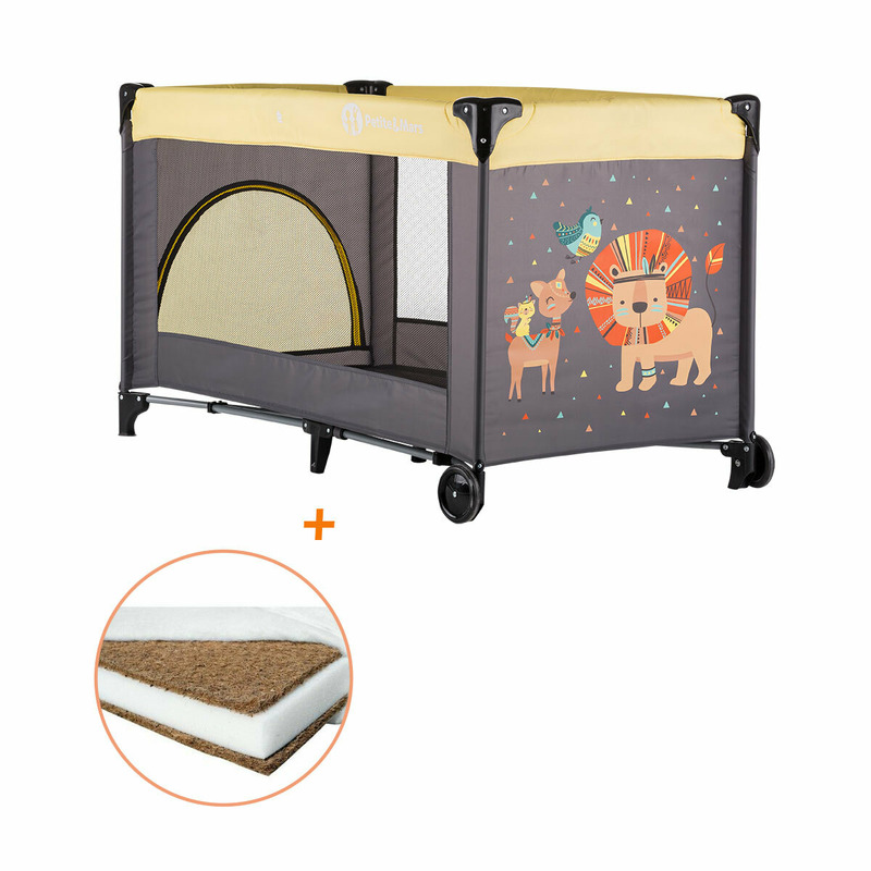Petite&Mars - Patut pliant cu un nivel, 120x60 cm, EN 716-1:207+AC:2019, EN 716-2:2017, EN 71-3:2019, Leut Galben + Babyneeds - Saltea cocos 120x60x10 cm Petite&Mars - Patut pliant cu un nivel, 120x60 cm, EN 716-1:207+AC:2019, EN 716-2:2017, EN 71-3:2019, Leut Galben + Babyneeds - Saltea cocos 120x60x10 cm