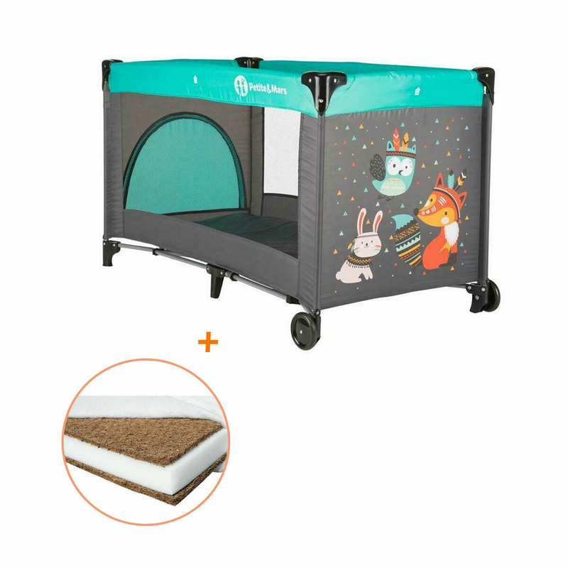 Petite&Mars - Patut pliant cu un nivel, 120x60 cm, EN 716-1:207+AC:2019, EN 716-2:2017, EN 71-3:2019, Vulpita Turquoise + Babyneeds - Saltea cocos 120x60x10 cm Petite&Mars - Patut pliant cu un nivel, 120x60 cm, EN 716-1:207+AC:2019, EN 716-2:2017, EN 71-3:2019, Vulpita Turquoise + Babyneeds - Saltea cocos 120x60x10 cm