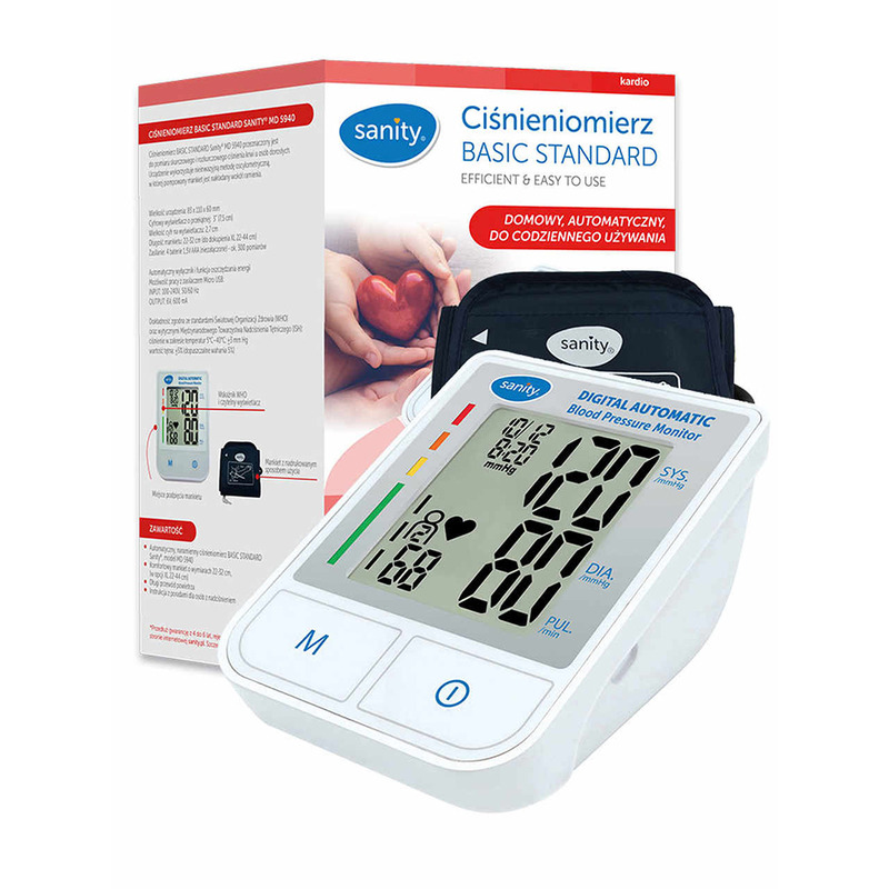 Tensiometru electronic de brat Sanity Basic Standard MD 5940, manseta 22-32 cm, memorare 2... Tensiometru electronic de brat Sanity Basic Standard MD 5940, manseta 22-32 cm, memorare 2...