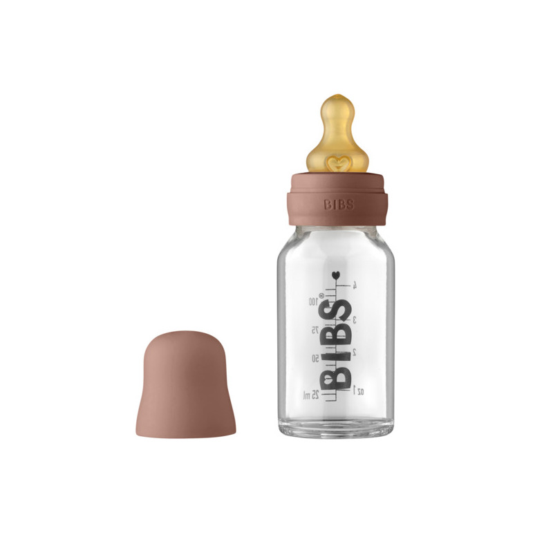 BIBS - Set complet biberon din sticla anticolici, 110 ml, Woodchuck BIBS - Set complet biberon din sticla anticolici, 110 ml, Woodchuck