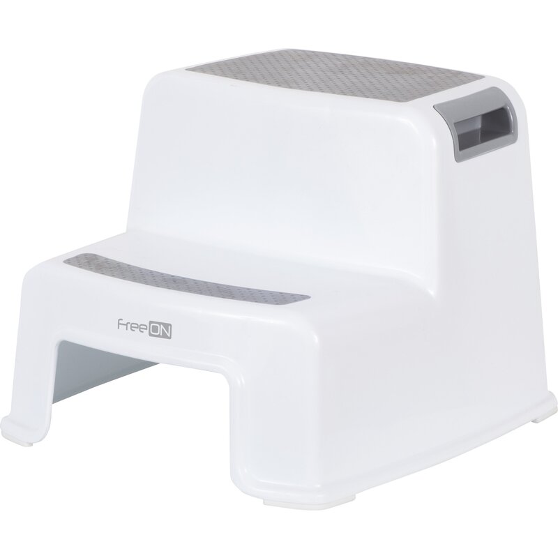 Scaunel Inaltator, FreeON, Pentru WC, In Doua Trepte, Suprafata antiderapanta, White & Grey Scaunel Inaltator, FreeON, Pentru WC, In Doua Trepte, Suprafata antiderapanta, White & Grey