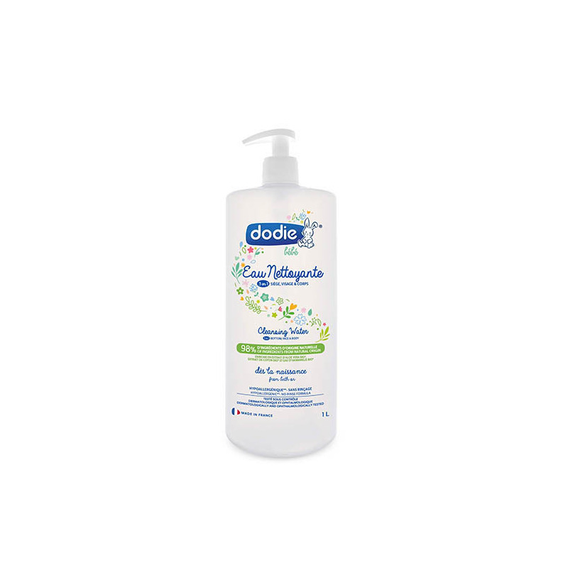Apa de curatare Dodie 3-in-1 pentru sezut, fata si corp, 98% ingrediente de origine naturala, 1000 ml Apa de curatare Dodie 3-in-1 pentru sezut, fata si corp, 98% ingrediente de origine naturala, 1000 ml