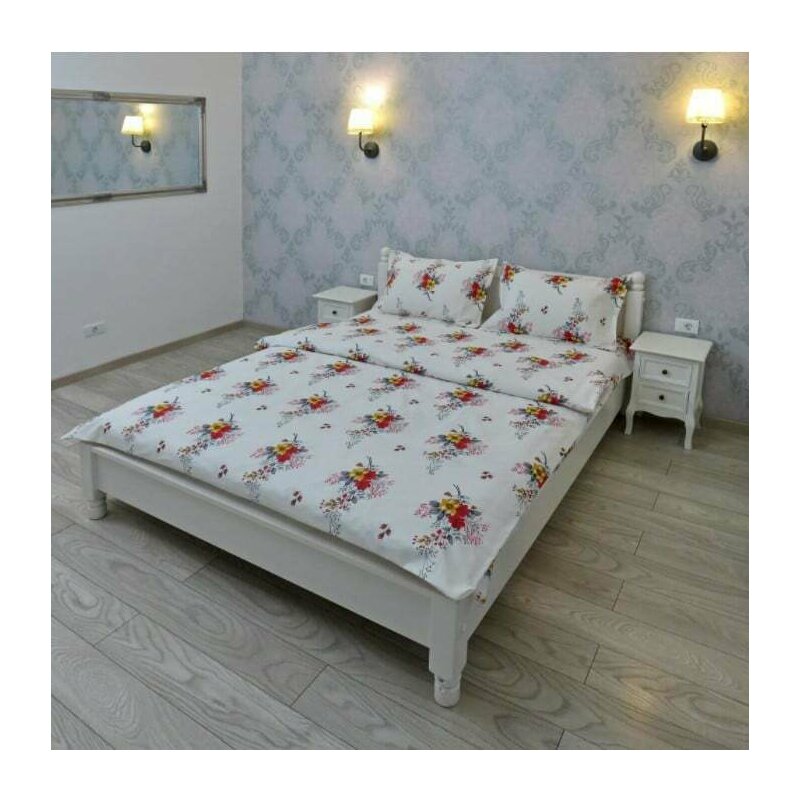 Lenjerie pentru 2 persoane Somnart Ultrasleep, bumbac 100%, model flori Lenjerie pentru 2 persoane Somnart Ultrasleep, bumbac 100%, model flori