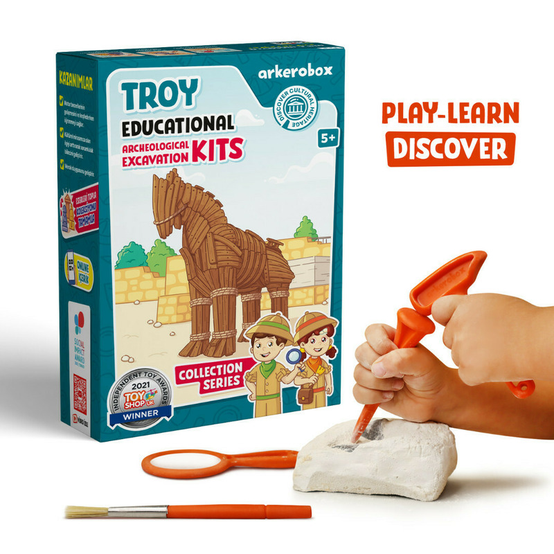 Arkerobox - Set arheologic educational si puzzle 3D, Grecia Antica, Calul Troian Arkerobox - Set arheologic educational si puzzle 3D, Grecia Antica, Calul Troian
