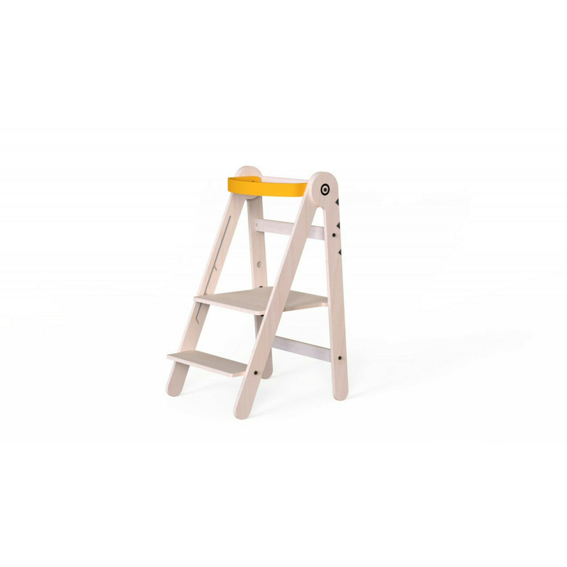 Turn de invatare pliabil MamaToyz Learning Tower din lemn, Galben Turn de invatare pliabil MamaToyz Learning Tower din lemn, Galben