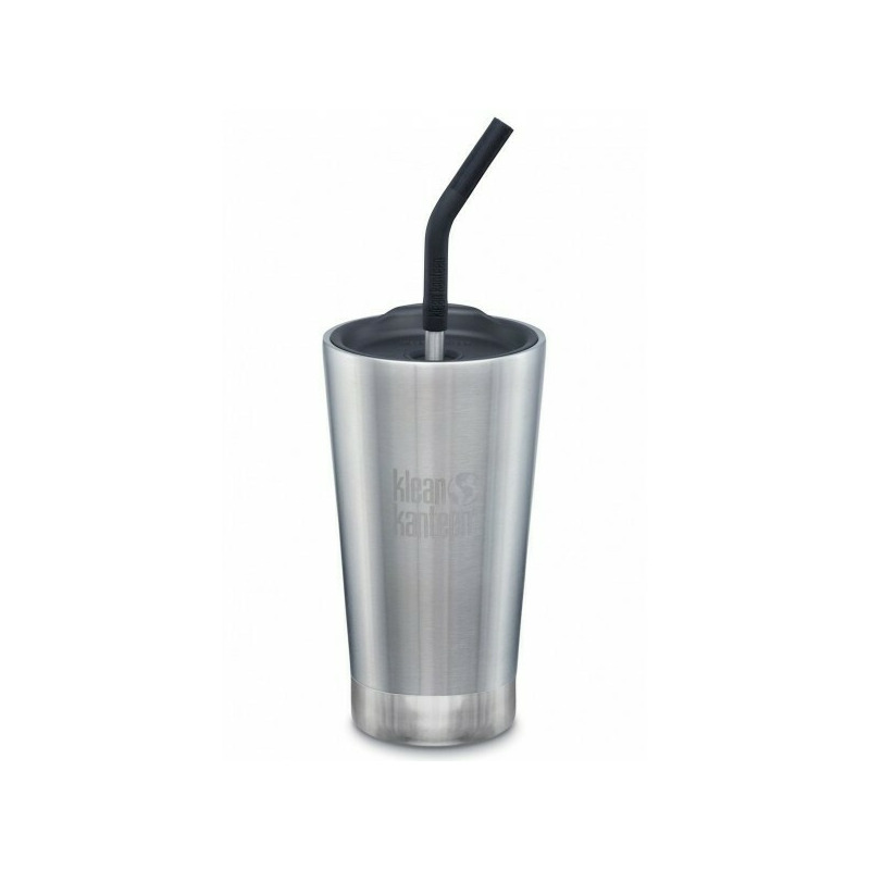 Brushed Steel - Cana termos din otel inoxidabil 473 ml cu capac si pai Brushed Steel - Cana termos din otel inoxidabil 473 ml cu capac si pai