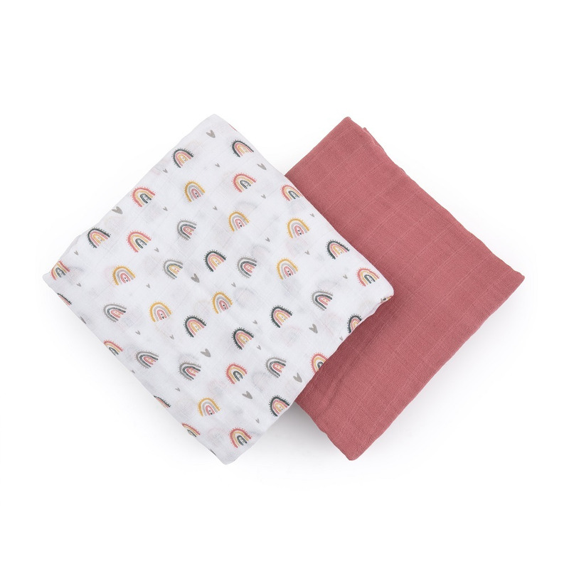 Set 2 scutece, Petite&Mars, Misty Rose Rainbow, Din muselina de bambus, Hipoalergenice, Dimensiuni mari 120 x 120 cm, Certificate Oeko Tex Standard 100, Multicolor Set 2 scutece, Petite&Mars, Misty Rose Rainbow, Din muselina de bambus, Hipoalergenice, Dimensiuni mari 120 x 120 cm, Certificate Oeko Tex Standard 100, Multicolor