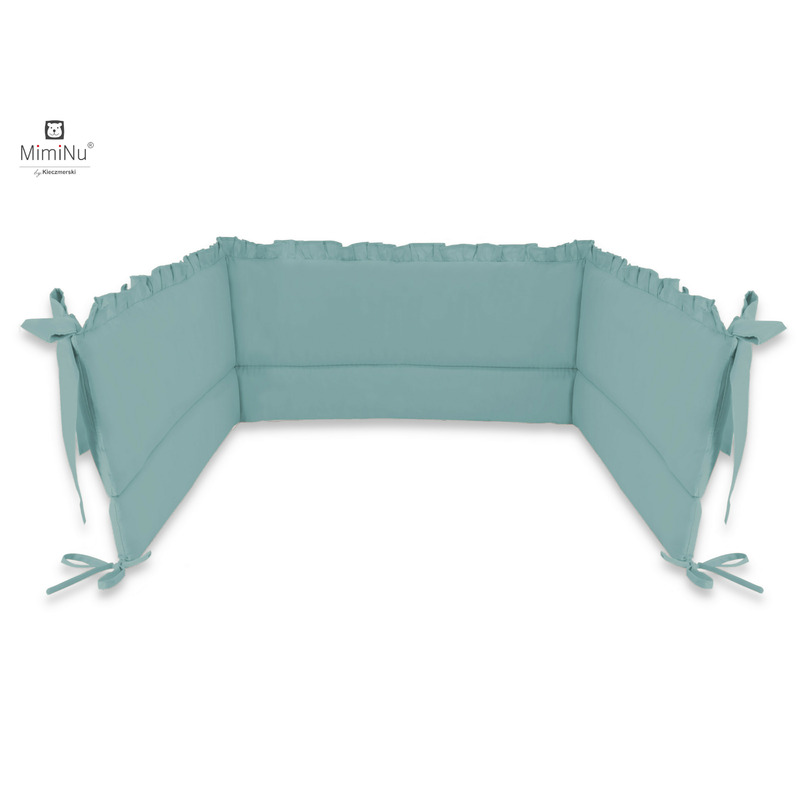 Aparatoare pentru patut, MimiNu, Cu volanase, Din bumbac certificat Oeko Tex Standard 100, 180x30 cm, Cu panglici, Colectia Royal, Nepal Green Aparatoare pentru patut, MimiNu, Cu volanase, Din bumbac certificat Oeko Tex Standard 100, 180x30 cm, Cu panglici, Colectia Royal, Nepal Green