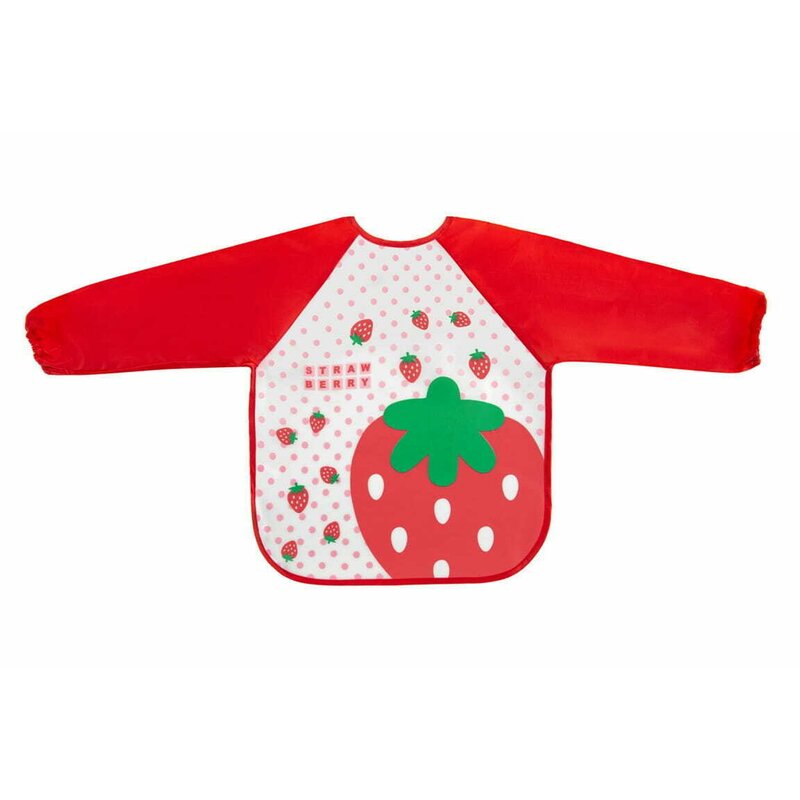 Baveta impermeabila, Bocioland, Cu maneci lungi, Dimensiune 40x35 cm, Strawberry Baveta impermeabila, Bocioland, Cu maneci lungi, Dimensiune 40x35 cm, Strawberry