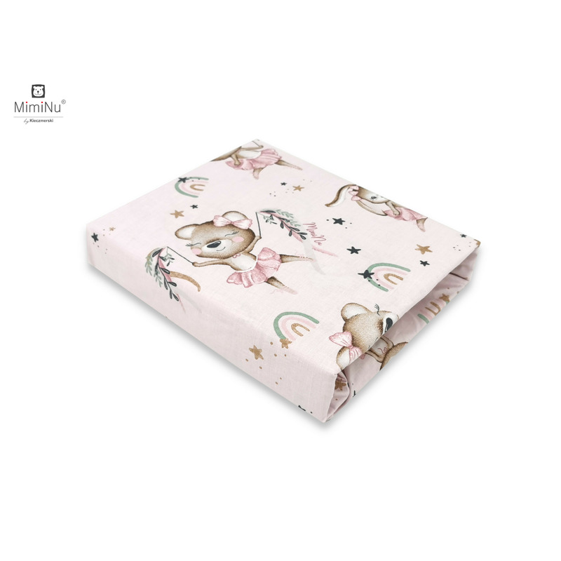 Cearceaf cu elastic, MimiNu, Pentru patut leagan sau patut co-sleeper, Dimensiune 90x40 cm, Din bumbac certificat Oeko Tex Standard 100, Little Ballerina Pink Cearceaf cu elastic, MimiNu, Pentru patut leagan sau patut co-sleeper, Dimensiune 90x40 cm, Din bumbac certificat Oeko Tex Standard 100, Little Ballerina Pink