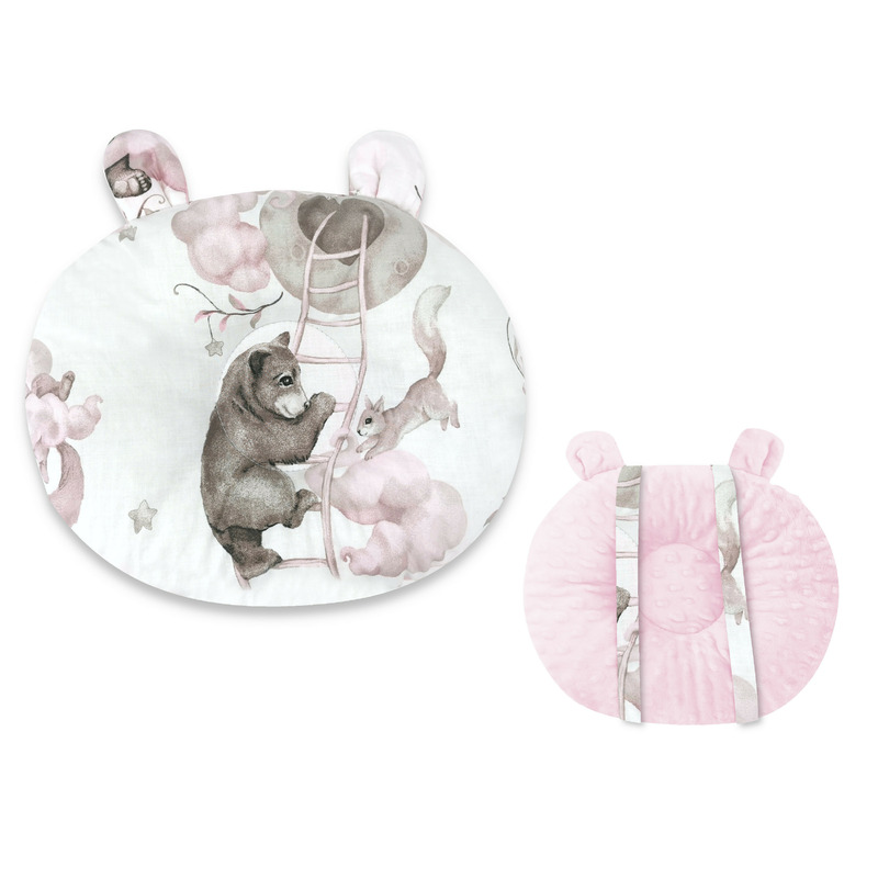 Perna bebelusi, Qmini, Ursulet, Multifunctionala, Cu doua fete, Tesatura pufoasa minky si bumbac, Materiale certificate Oeko Tex Standard 100, 30x23 cm, Minky Teddy Bear and Friends Pink Perna bebelusi, Qmini, Ursulet, Multifunctionala, Cu doua fete, Tesatura pufoasa minky si bumbac, Materiale certificate Oeko Tex Standard 100, 30x23 cm, Minky Teddy Bear and Friends Pink