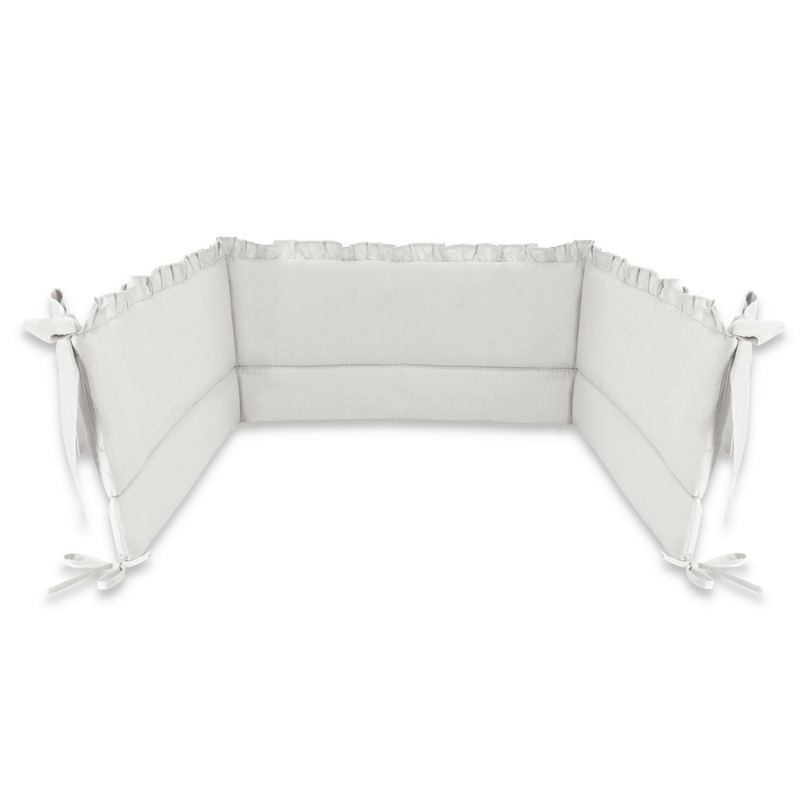 Aparatoare pentru patut, MimiNu, Cu volanase, Din bumbac certificat Oeko Tex Standard 100, 180x30 cm, Cu panglici, Colectia Royal,Grey Aparatoare pentru patut, MimiNu, Cu volanase, Din bumbac certificat Oeko Tex Standard 100, 180x30 cm, Cu panglici, Colectia Royal,Grey