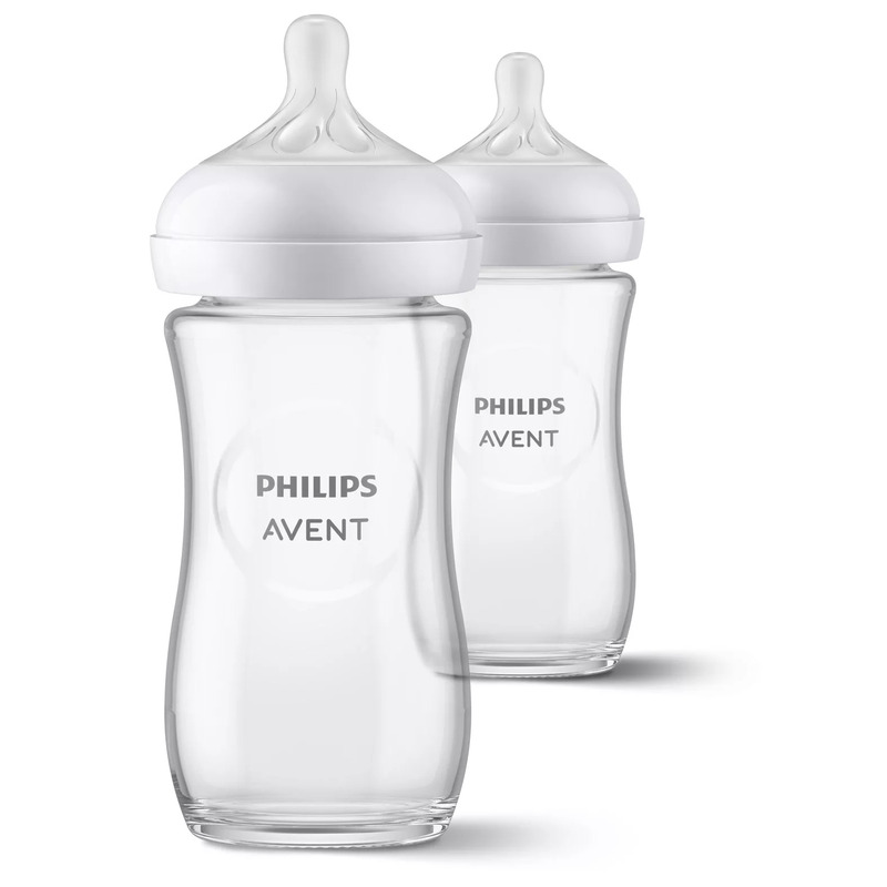 Biberon anticolici, Philips Avent, Din sticla, Natural Response, 240 ml, 1 luni+, 2 bucati, Alb Biberon anticolici, Philips Avent, Din sticla, Natural Response, 240 ml, 1 luni+, 2 bucati, Alb