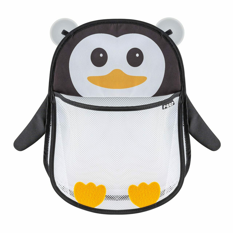 Saculet din plasa pentru jucarii de baie, prindere cu ventuze, forma de pinguin, fara BPA, 0+ luni, Reer MyHappyPingu 76062 Saculet din plasa pentru jucarii de baie, prindere cu ventuze, forma de pinguin, fara BPA, 0+ luni, Reer MyHappyPingu 76062