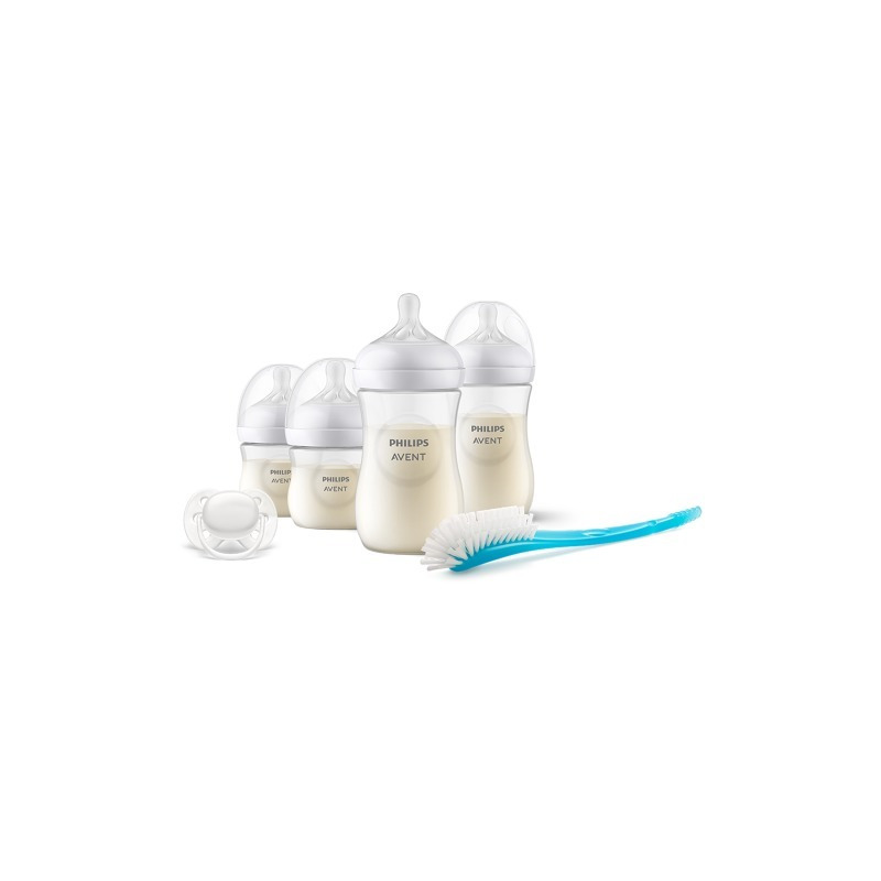 Set biberoane, Philips Avent, Natural Response, De la nastere, Cu suzeta si perie de curatat Set biberoane, Philips Avent, Natural Response, De la nastere, Cu suzeta si perie de curatat