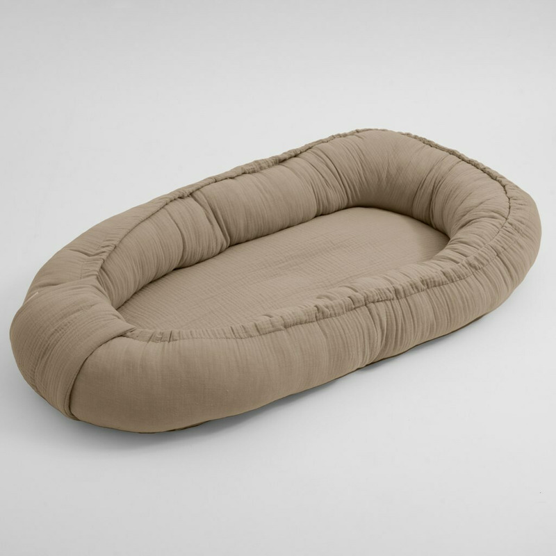 Cosulet bebelus, New Baby, Pentru dormit, Baby Nest 80 x 50 cm, Din muselina, Din materiale certificate Oeko Tex Standard 100, Beige Cosulet bebelus, New Baby, Pentru dormit, Baby Nest 80 x 50 cm, Din muselina, Din materiale certificate Oeko Tex Standard 100, Beige