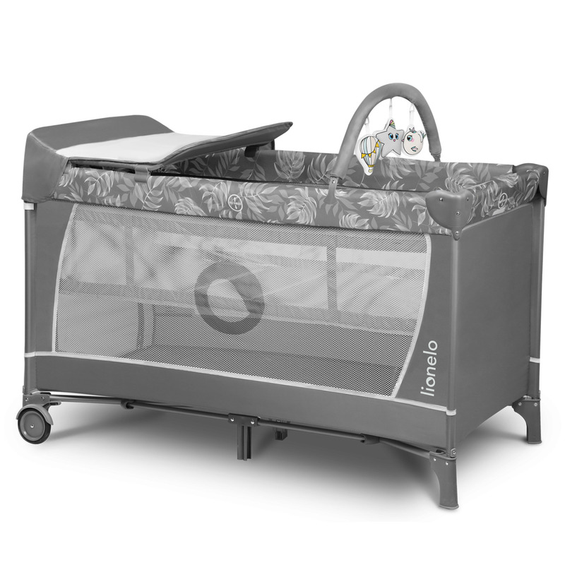 Patut pliant, Lionelo, Flower, Cu doua nivele, Cu arcada, Geanta transport, Masuta de infasat, Bara cu jucarii, Fereastra laterala, 120x60 cm, Conform cu standardele europeane de securitate EN 716 si EN12221, Gri Patut pliant, Lionelo, Flower, Cu doua nivele, Cu arcada, Geanta transport, Masuta de infasat, Bara cu jucarii, Fereastra laterala, 120x60 cm, Conform cu standardele europeane de securitate EN 716 si EN12221, Gri