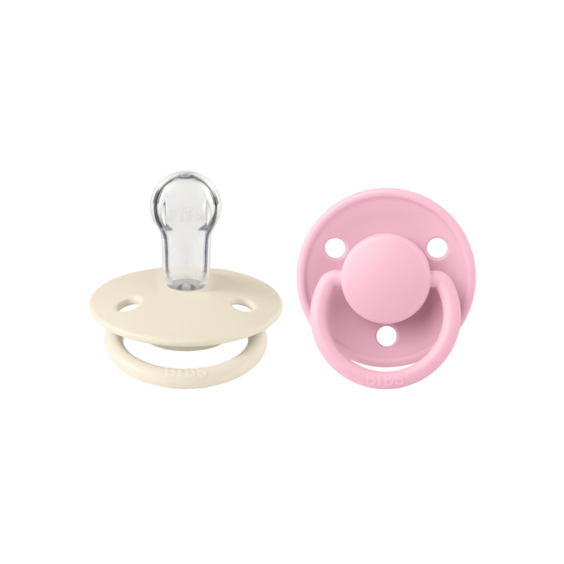 BIBS - Set 2 suzete De Lux Silicon, tetina rotunda, marime universala-Ivory/Baby Pink BIBS - Set 2 suzete De Lux Silicon, tetina rotunda, marime universala-Ivory/Baby Pink